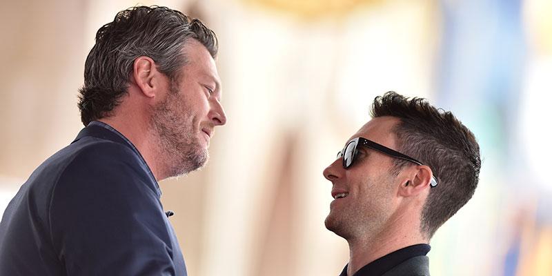 Blake shelton kisses adam levine the voice truce main