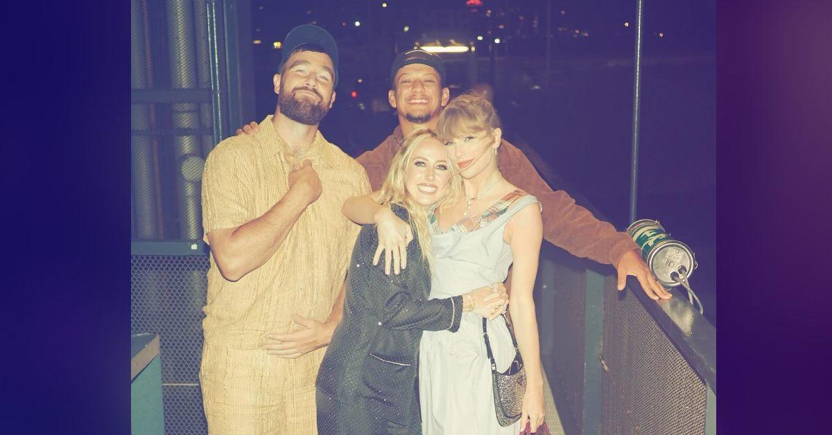 Photo of Travis Kelce, Patrick Mahomes, Taylor Swift and Brittany Mahomes